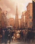 James H. Cafferty Wall Street oil on canvas